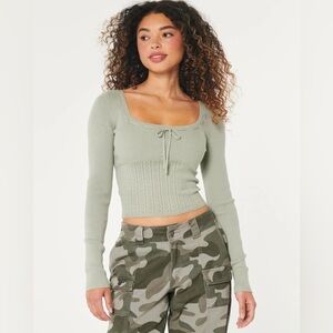 Hollister Textured Scoop Sweater, Black